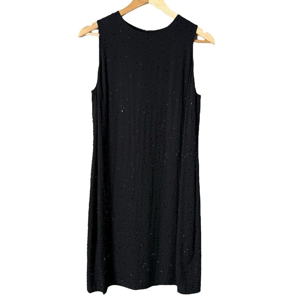 NWT The Works Saks Fifth Avenue Silk Beaded Sequin Cocktail Dress in Black, Sz 8